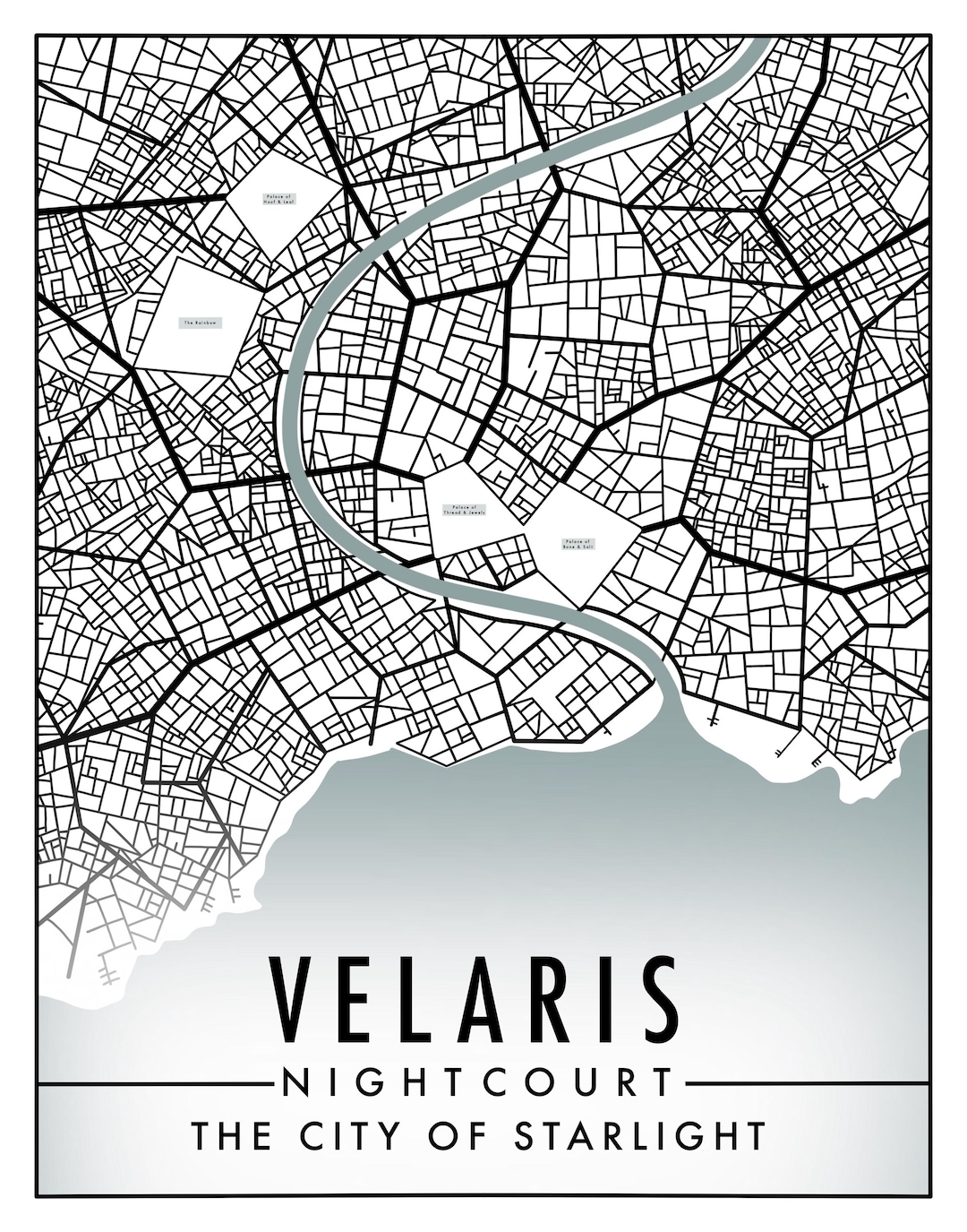 Velaris Map Art Print: Officially Licensed ACOTAR Night Court Poster - Etsy