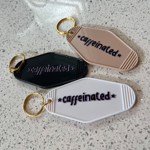 Caffeinated Motel Keychain: Retro Style Keyring