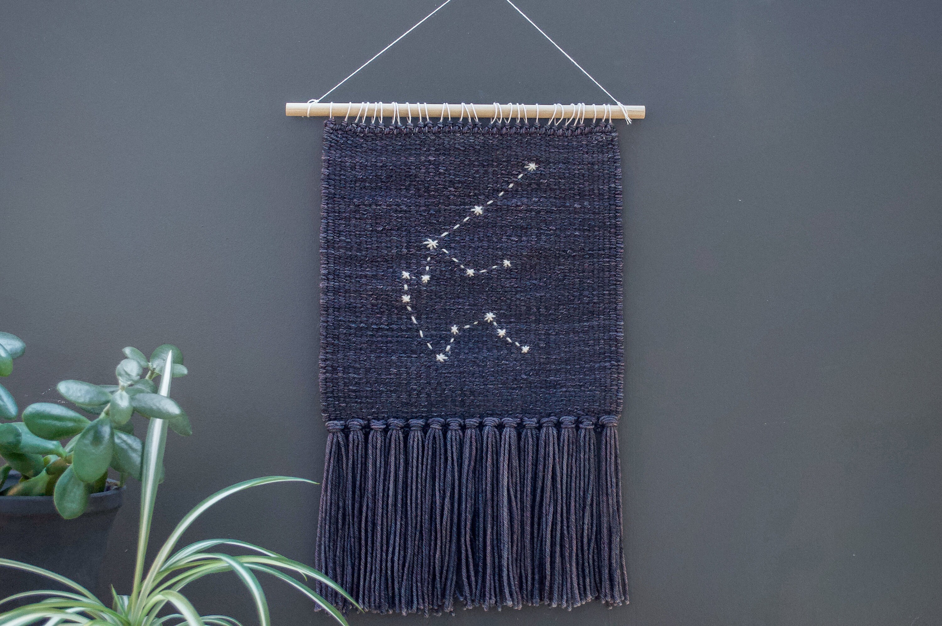 Aquarius Zodiac Tissé Mural Suspendu Constellation Étoile Tapisserie Décor, Boho Astrologie Cadeau,