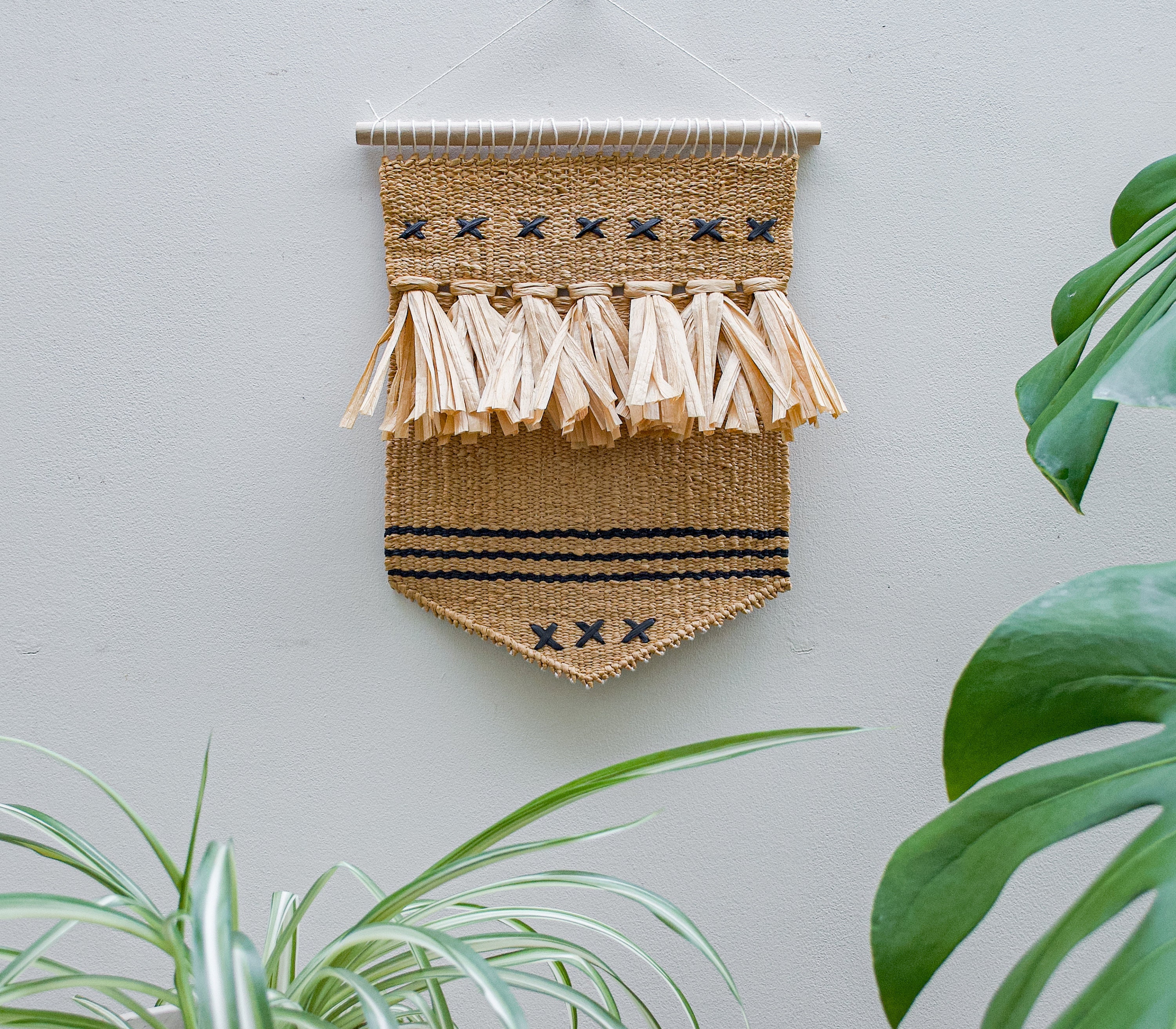 Suspendu Au Mur de Raffia Boho | Mur Tissé Paille Neutre Suspendu Décor Chambre Moderne Ferme Fait à