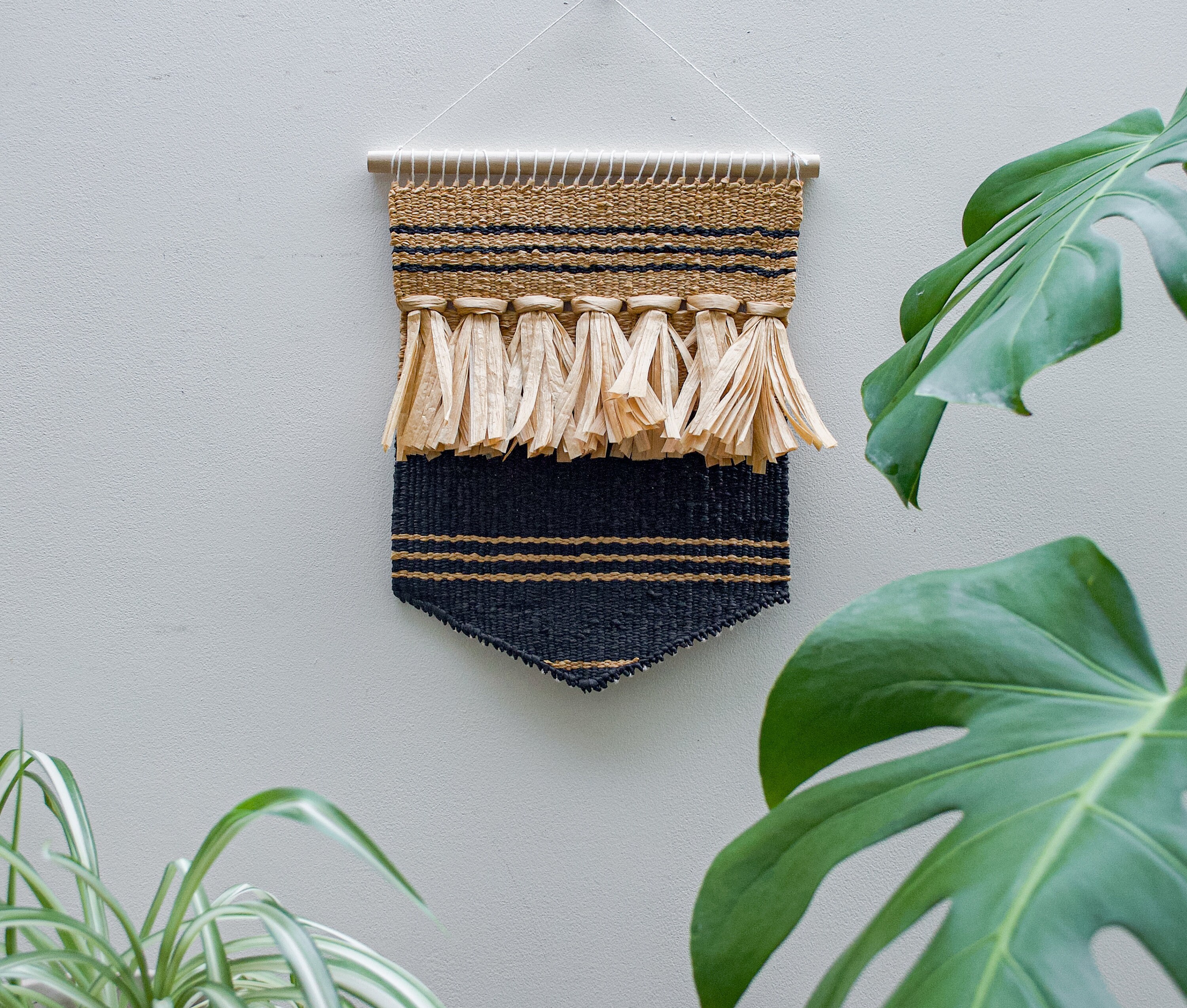 Suspendu Au Mur de Raffia Boho | Mur Tissé Paille Neutre Suspendu Tapisserie Minimaliste Décor Chamb
