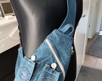 Gassigeh-Tasche, Jeans Upcycling Crossbody-Bag