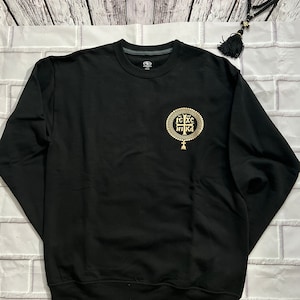 Greek Orthodox Christian gold cross IC XC sweatshirt