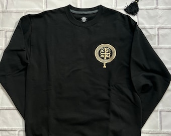 Greek Orthodox Christian gold cross IC XC sweatshirt