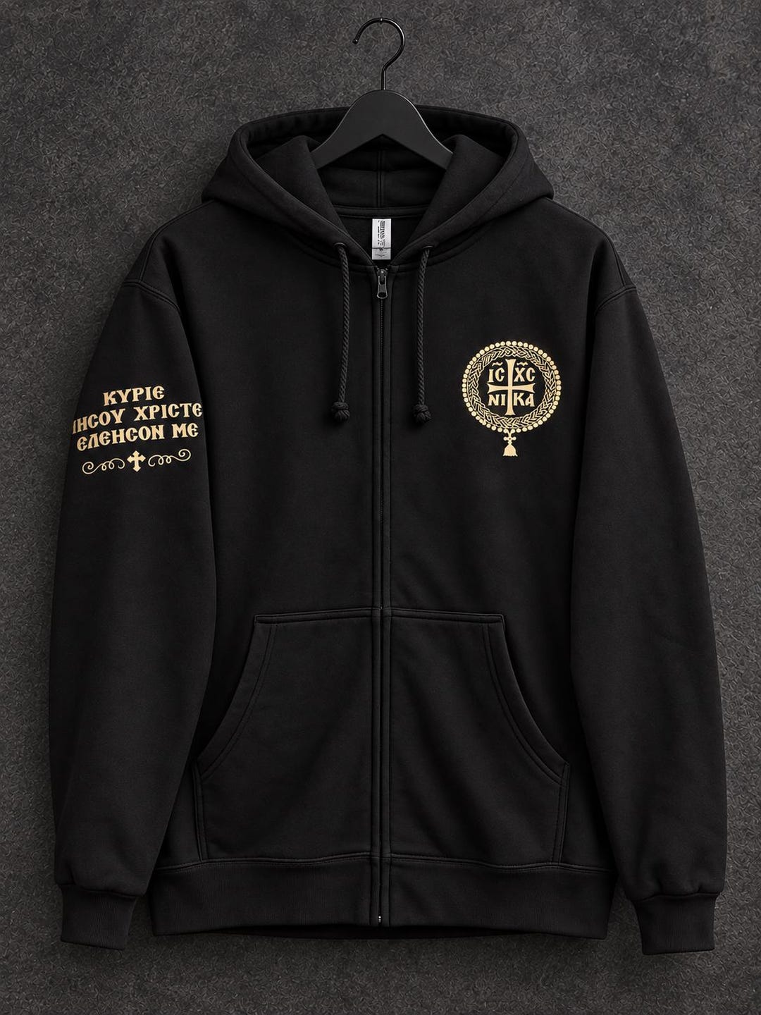Christian Greek Orthodox Cross Black Zip up Hoodie IC XC - Etsy