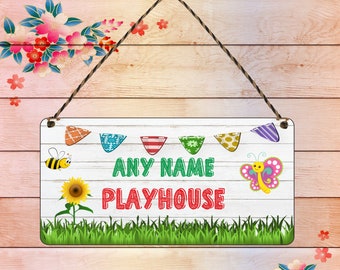SIGNS GIRLS PERSONALISED PLAYHOUSE FLOWERS