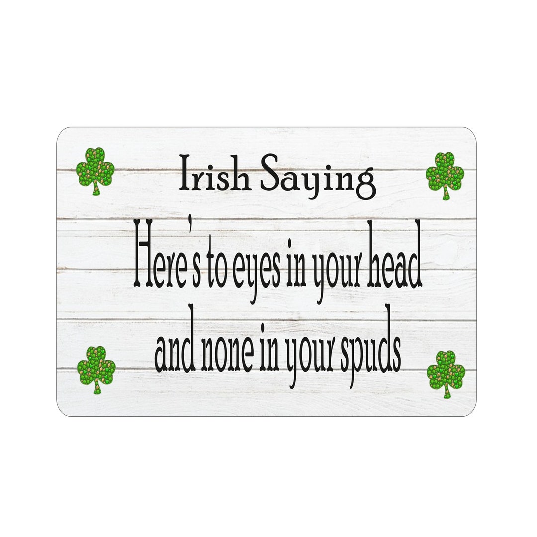 Irish Saying Heres to Eyes in Your Heads and None in Your Etsy