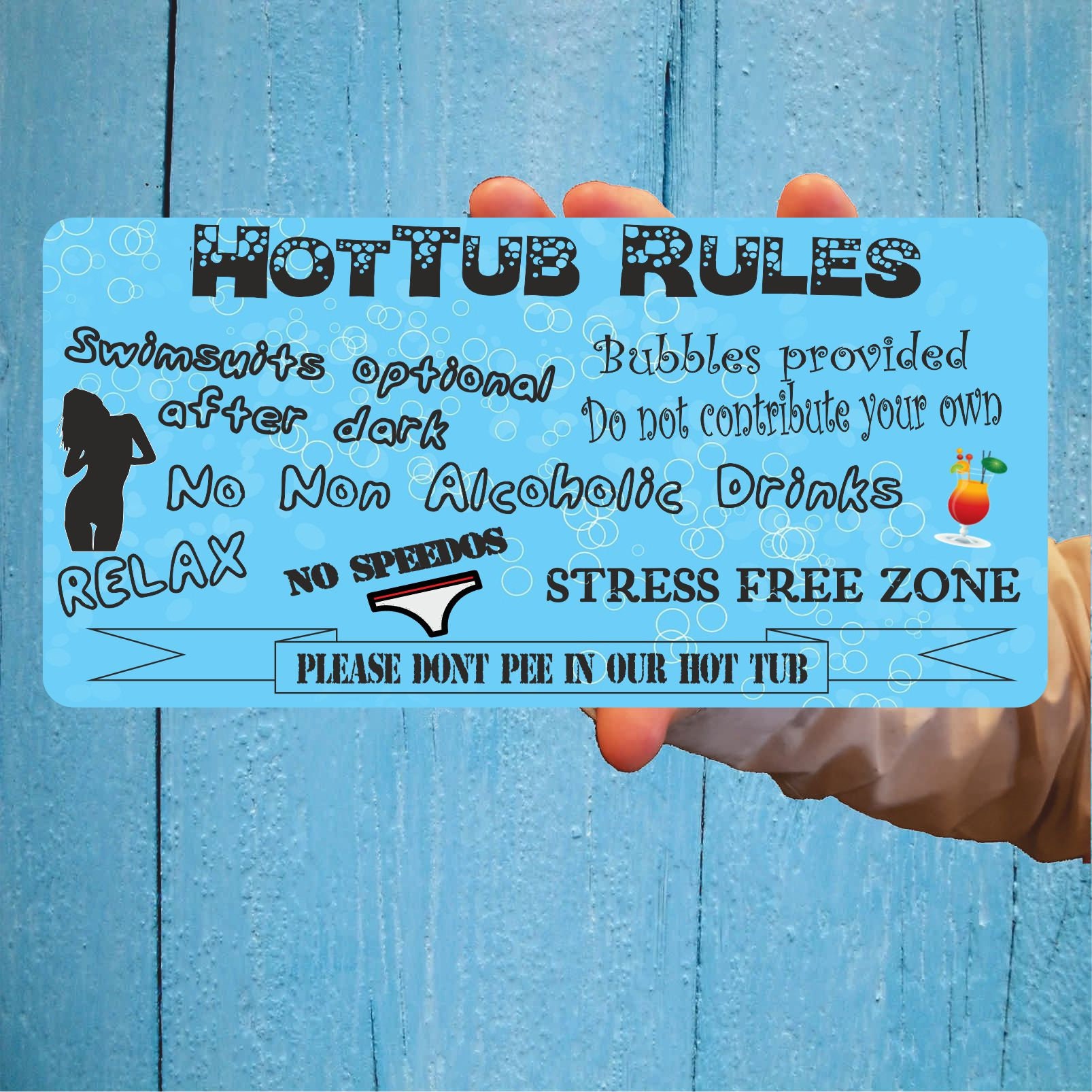Hot Tub Sign Hot Tub Rules Personalised Funny Outdoor Novelty Etsy UK
