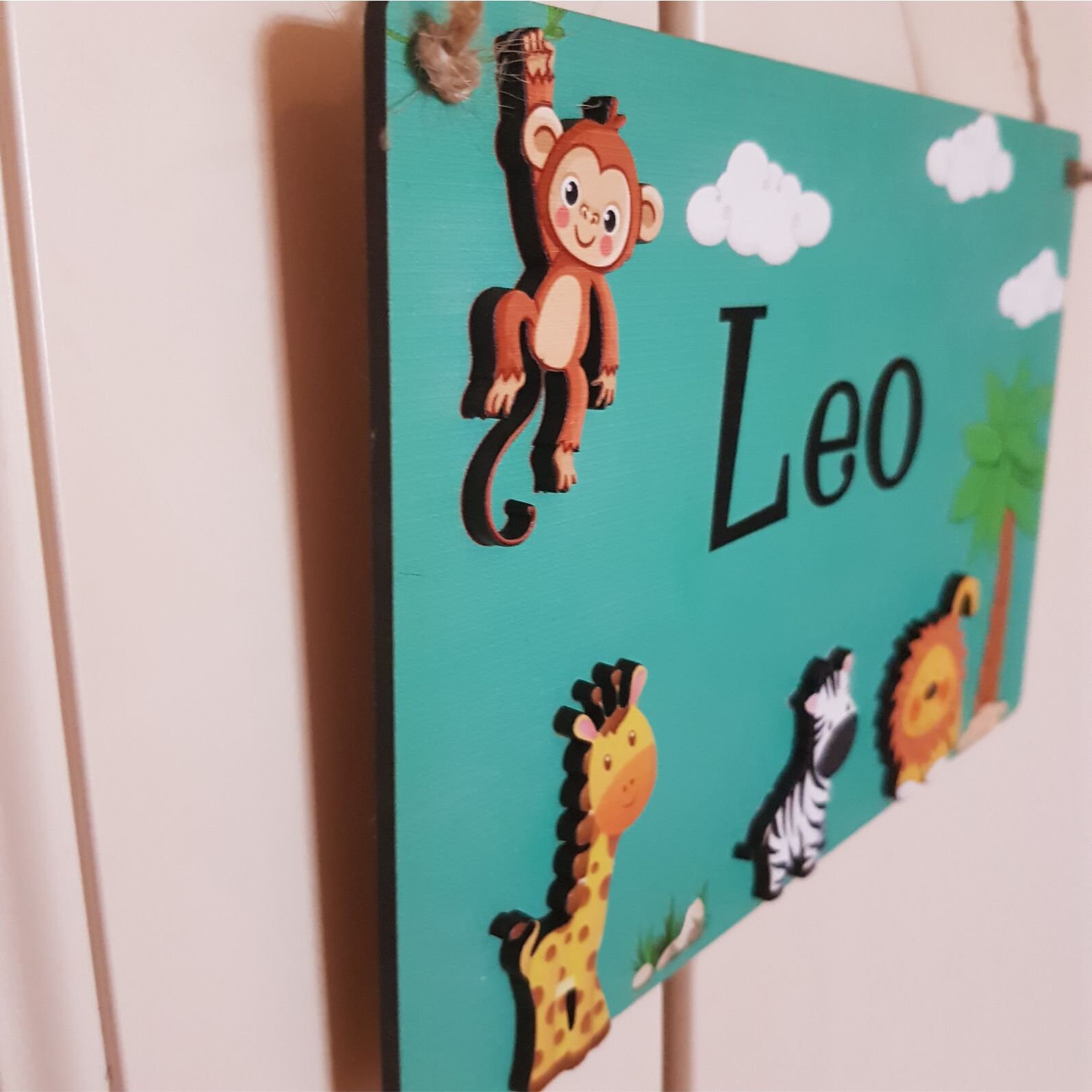 Personalised Jungle Name Sign Bedroom Door Name Sign Wooden Etsy UK