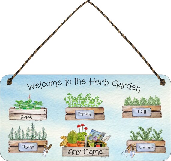Personalised Welcome to the Herb Garden Herbs Sign Garden | Etsy