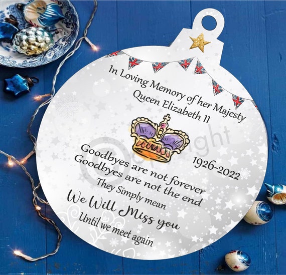 Queen Elizabeth II Bauble Christmas Bauble Ornament Platinum Etsy