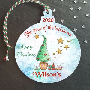 Handmade christmas 2020 year of the lockdown bauble WOODEN mask engraved Handmade christmas 2020 year of the lockdown bauble WOODEN mask engraved