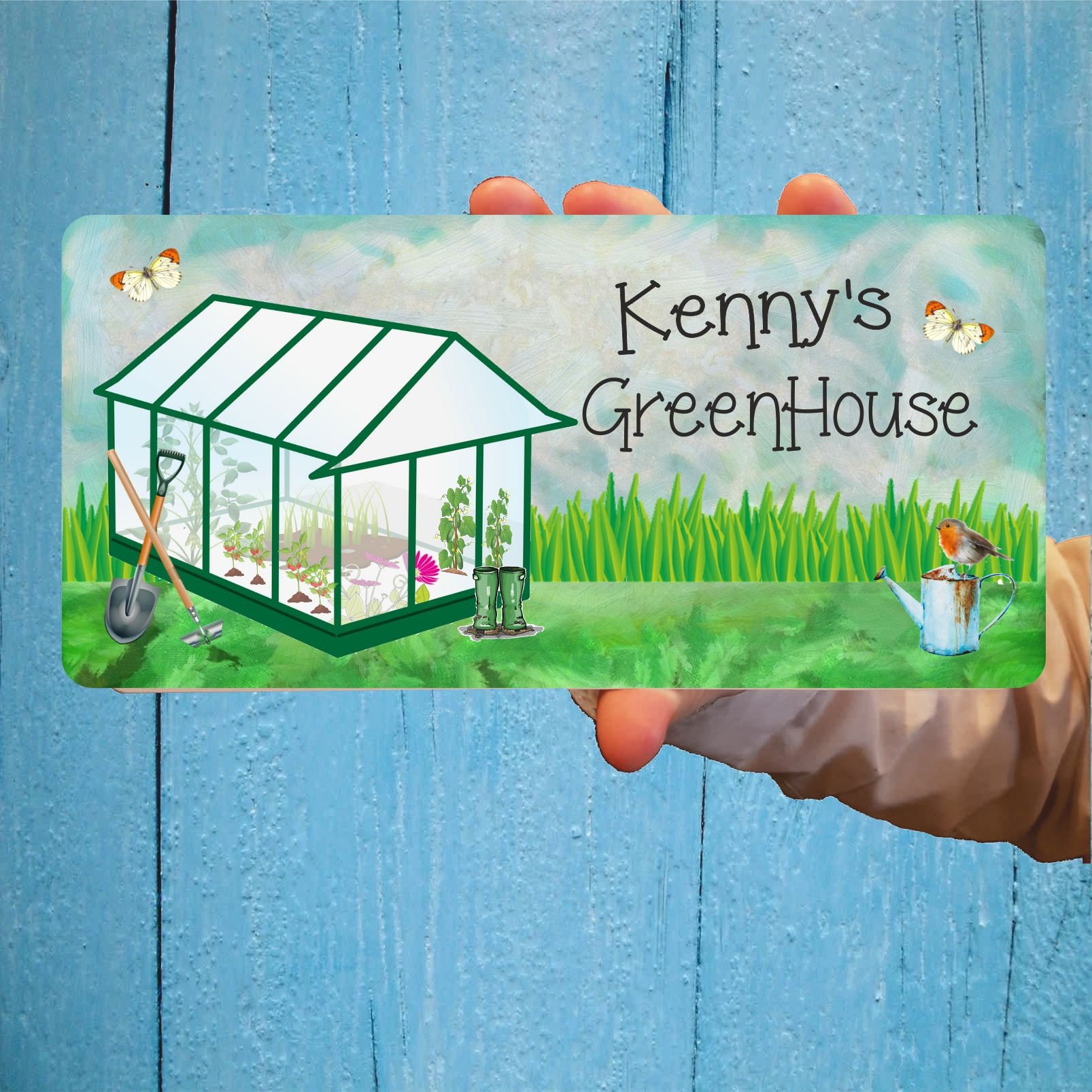 Personalised Any Name Greenhouse Sign Gardening Gardner's Etsy UK