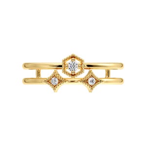 Double Shank Diamond Ring in Solid Gold for Women | Daily Wear Elegant Band