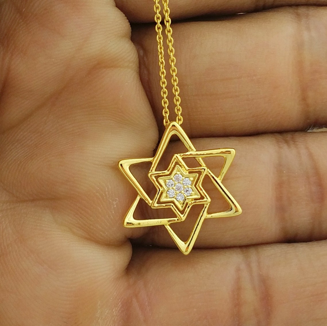 VVS Diamond Star Necklace Pendant for Women with chain Etsy