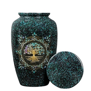 Tree of Life Urns for Human Ashes | Handcrafted Cremation Urns with Complimentary Velvet Carry Bags | Metal Urns for Human Remains