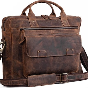 Leder Aktentasche 18-Zoll-Laptop Messenger Taschen für Männer und Frauen Beste Büro Schule College Aktentasche Schultasche Tasche