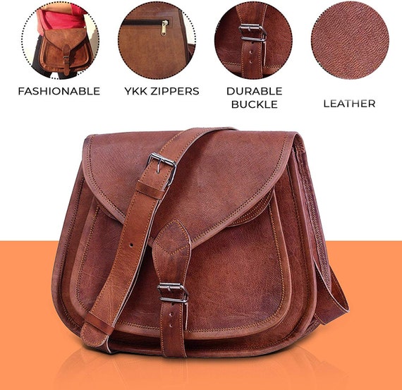 Leather Cross Body 12 Inch Bag for Women Purse Tote Ladies