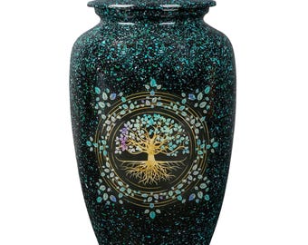 Tree of Life Urns for Human Ashes | Metal Urns for Human Remains | Cremation Urns with Complimentary Velvet Carry Bags