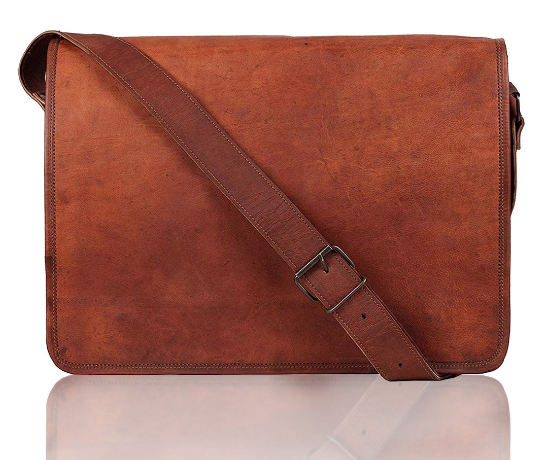 Classic Leather Messenger Bag for Men and Women Can Be Used as a