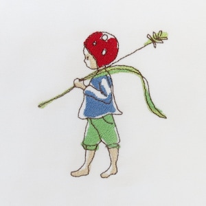 2 fichiers de broderie gnome enfant champignon garçon été appliqué doodle herbe nature gnome nain racine enfants conte de fées design téléchargement instantané numérique