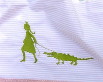 3 embroidery files silhouette princess girl with crocodile digital instant download for embroidery with an embroidery machine