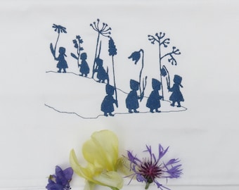 2 Stickdateien Scherenschnitt Blumenkinder Wurzelkinder Frühling Märchen Landschaft Blüte Natur Wichtel digitaler Sofortdownload