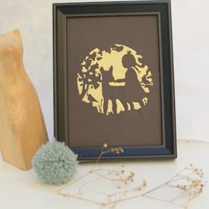 3 embroidery files deer with girl princess fairytale silhouette for embroidery with an embroidery machine instant download digital