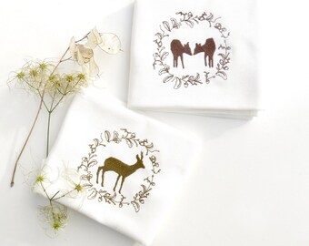 2 embroidery files deer roebuck in a wreath of leaves acorns paper cutting forest animal digital instant download