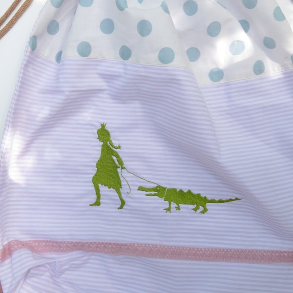 3 embroidery files paper cut princess with crocodile digital instant download