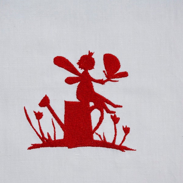 Embroidery file paper cut elf fairy garden butterfly watering can digital instant download