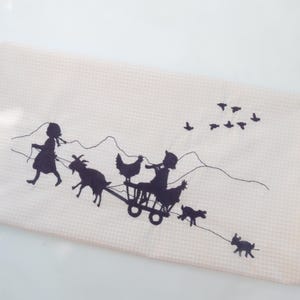 4 つの刺繍ファイル、紙カット、子供、ヤギ、鶏、山のパノラマ、アルプス、アルゴイ農場、カントリー ライフ、山、スイス、動物、デジタル インスタント ダウンロード