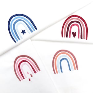 Juego de 8 archivos de bordado con diseño de arcoíris, bohemio, estrella, corazón, gota, silueta, motivo de bordado para bordar con máquina de bordar, descarga instantánea digital