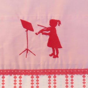 4 file di ricamo silhouette ragazza ragazzo violino musica leggio bambino corde uccello viola strumento download immediato digitale