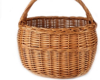 Shopping basket Rattanbasket Willow Basket Bottle Basket Mushroom Basket Braided Stable Carrying Basket from Willow K1-008