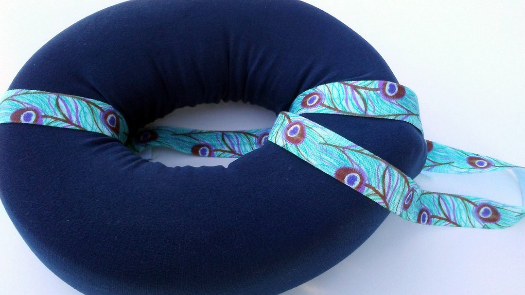 CNH Ear Donut Pillow Navy Blue Peacock Etsy