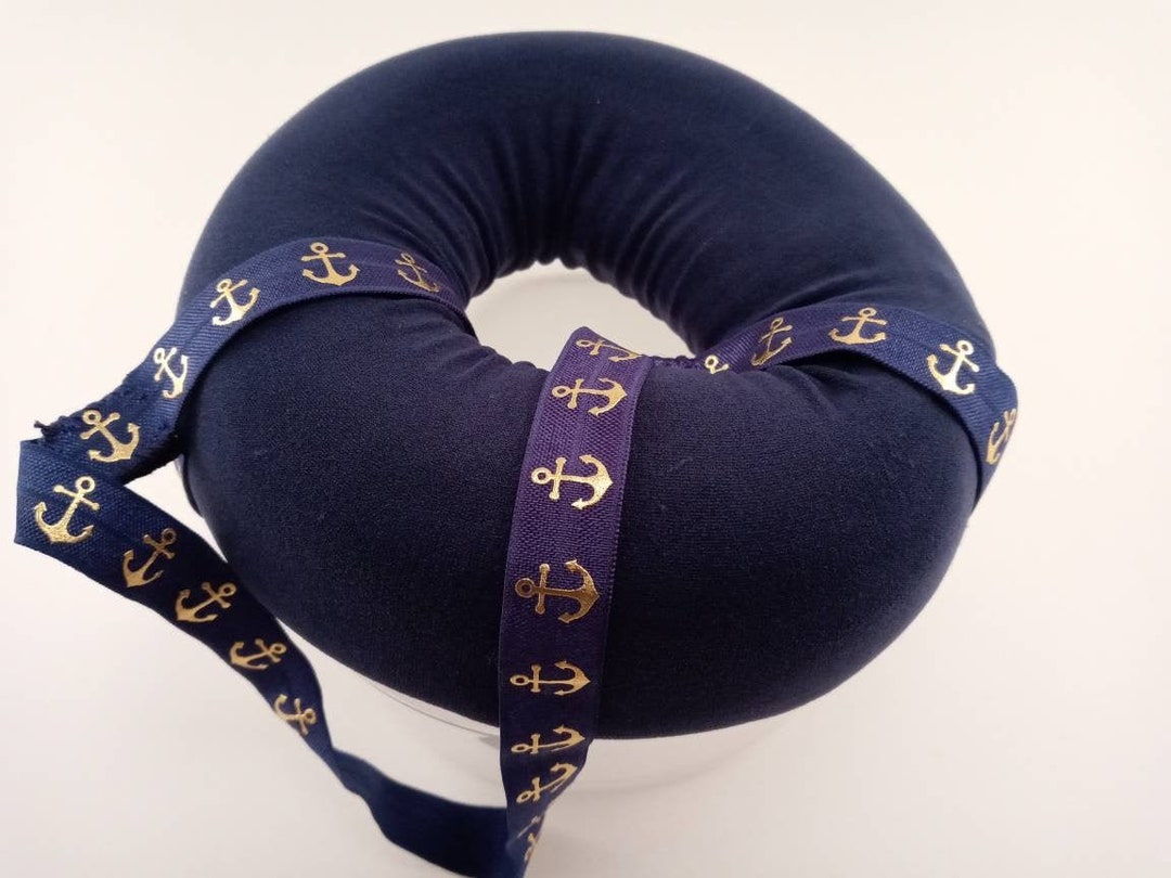 CNH Ear Donut Pillow Navy Anchors Etsy