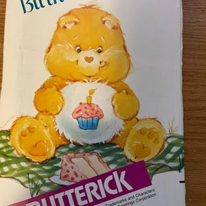 Uncut Butterick Care Bears #6229 Birthday Bear