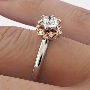 GIA Certified 0.5 Carat Diamond Engagement Ring: 14k or 18k Gold Italian Fine Jewelry