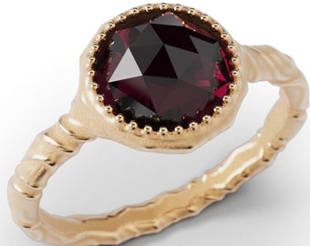 Rhodolite Garnet Gold Ring: Italian 14k or 18k Solid Gold