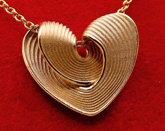 14k/18k Gold Heart Pendant Necklace - Twisted Italian Design