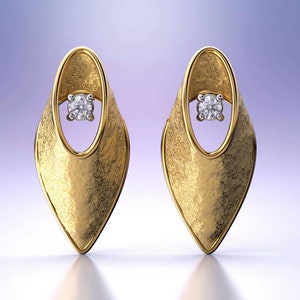 Italian Diamond Earrings: 14k or 18k Gold Contemporary Fine Jewelry