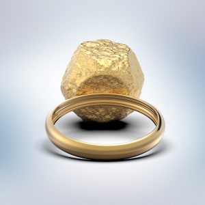 Gold Nugget Ring available in 14k or 18k genuine gold, designed and crafted in Italy by Oltremare Gioielli image 3