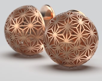 Aretes tipo cúpula de oro de 14k/18k: diseño sashiko italiano, Oltremare Jewelry