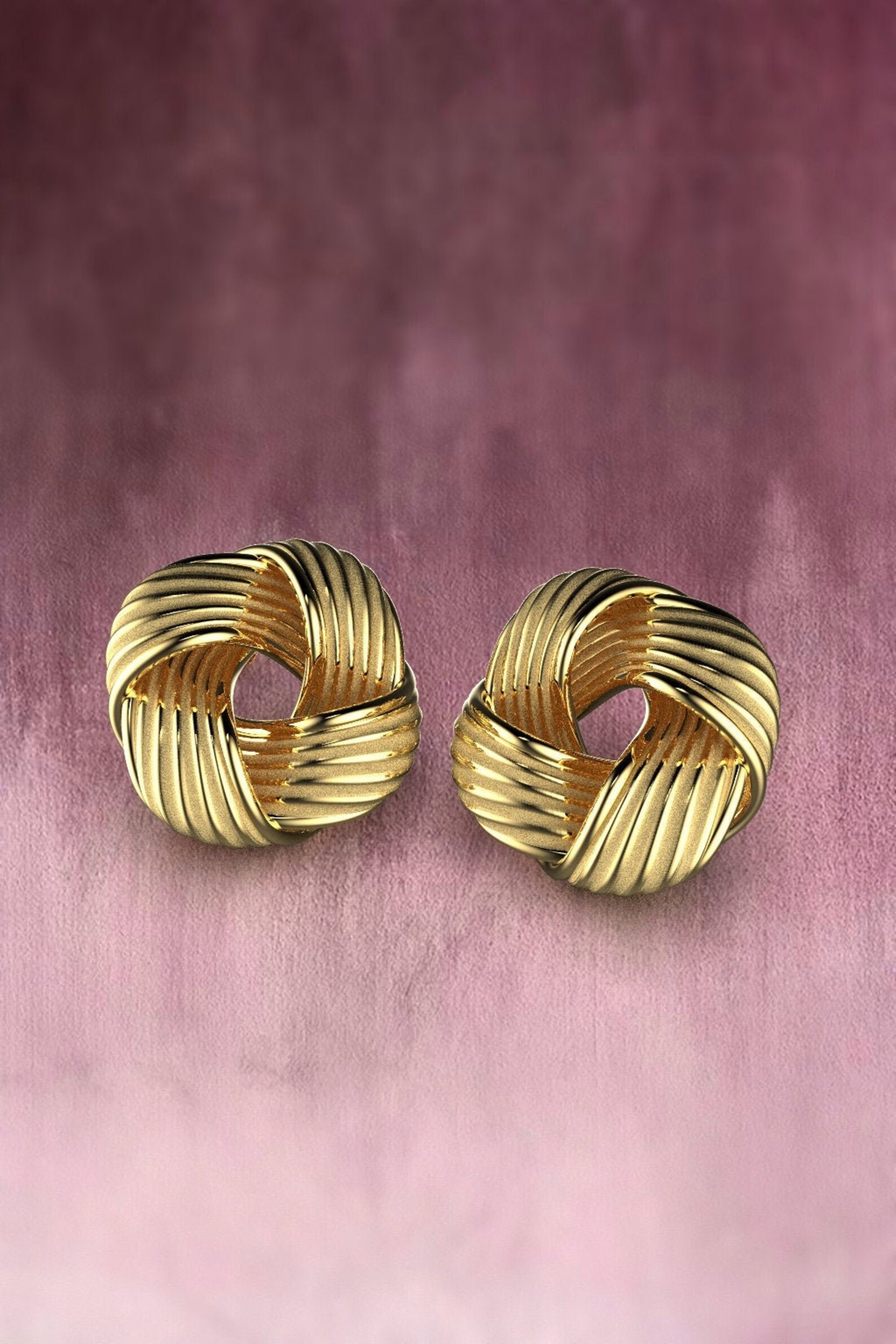 Love knot gold earrings made in Italy 14k or 18k gold knot Etsy