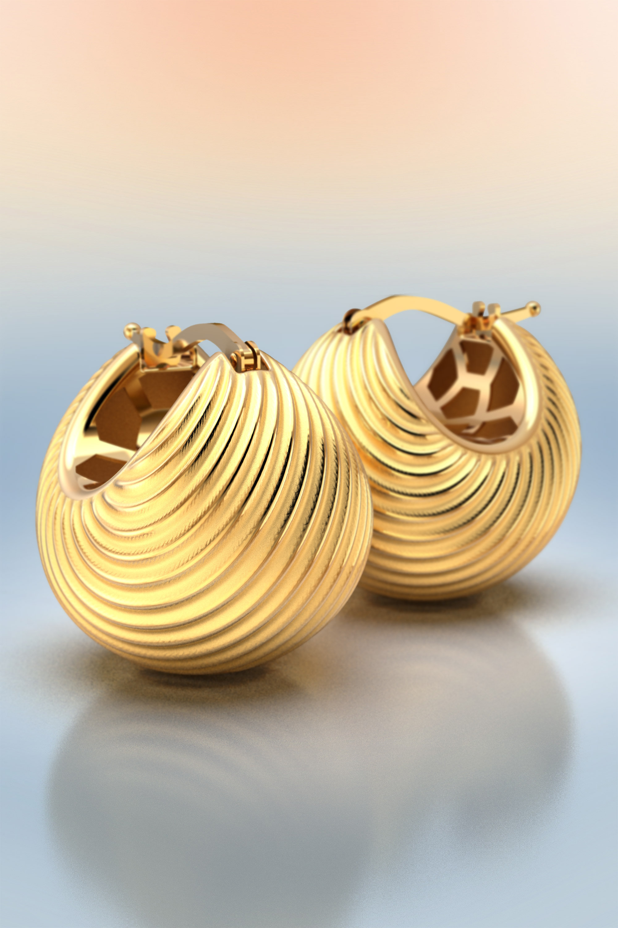 Italy hoop earrings イタリー ピアス 750 18k 18金