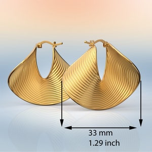 Large Solid Gold Hoop Earrings: Modern Italian Fine Jewelry - Etsy