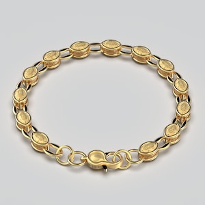 Italian Gold Bracelet: Handmade 14k/18k Solid Gold Baroque Link