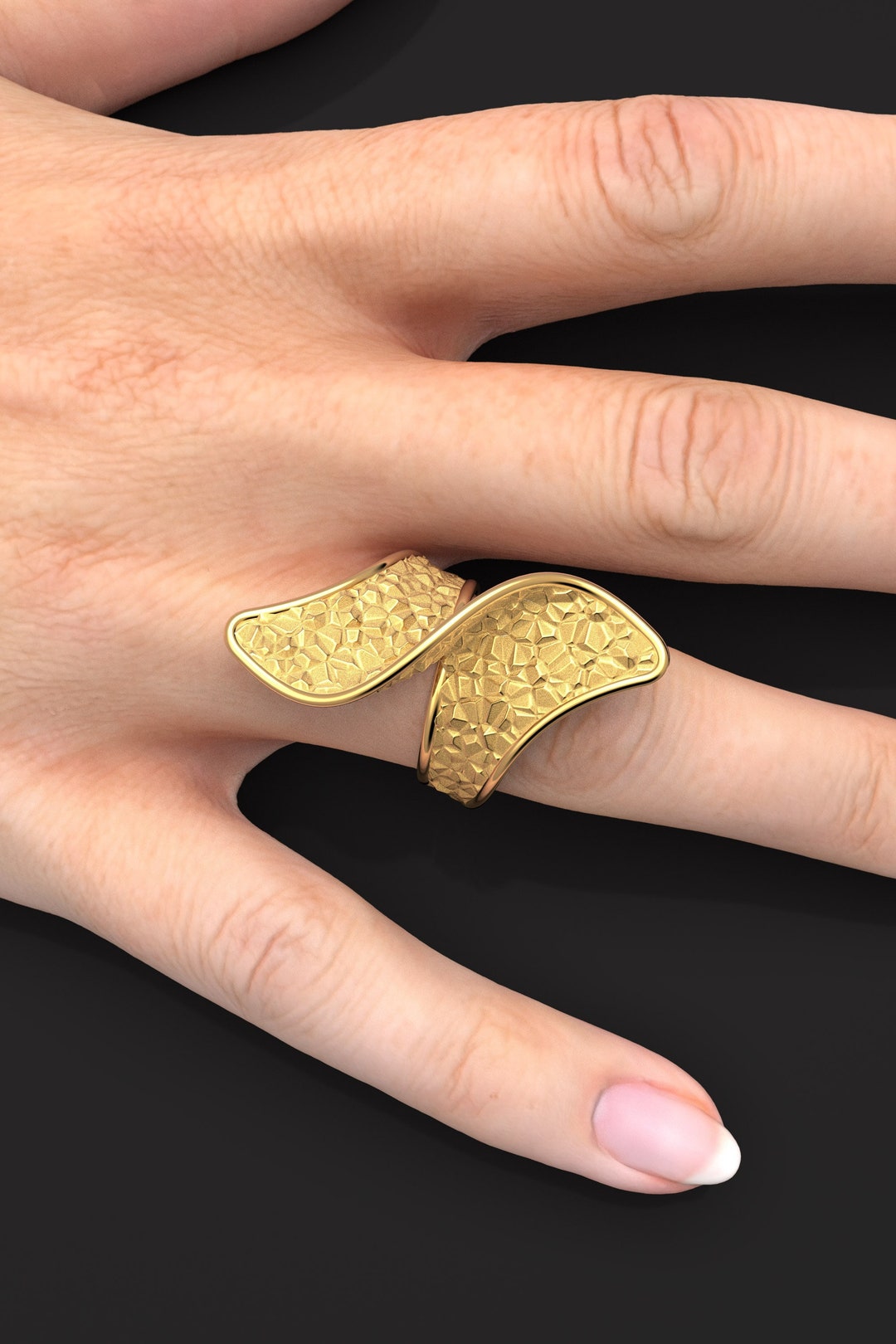 Twisted Gold Ring Solid Gold Fashion Ring 14k or 18k Genuine Etsy