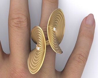 Anillo italiano de oro y diamantes: joyería fina moderna